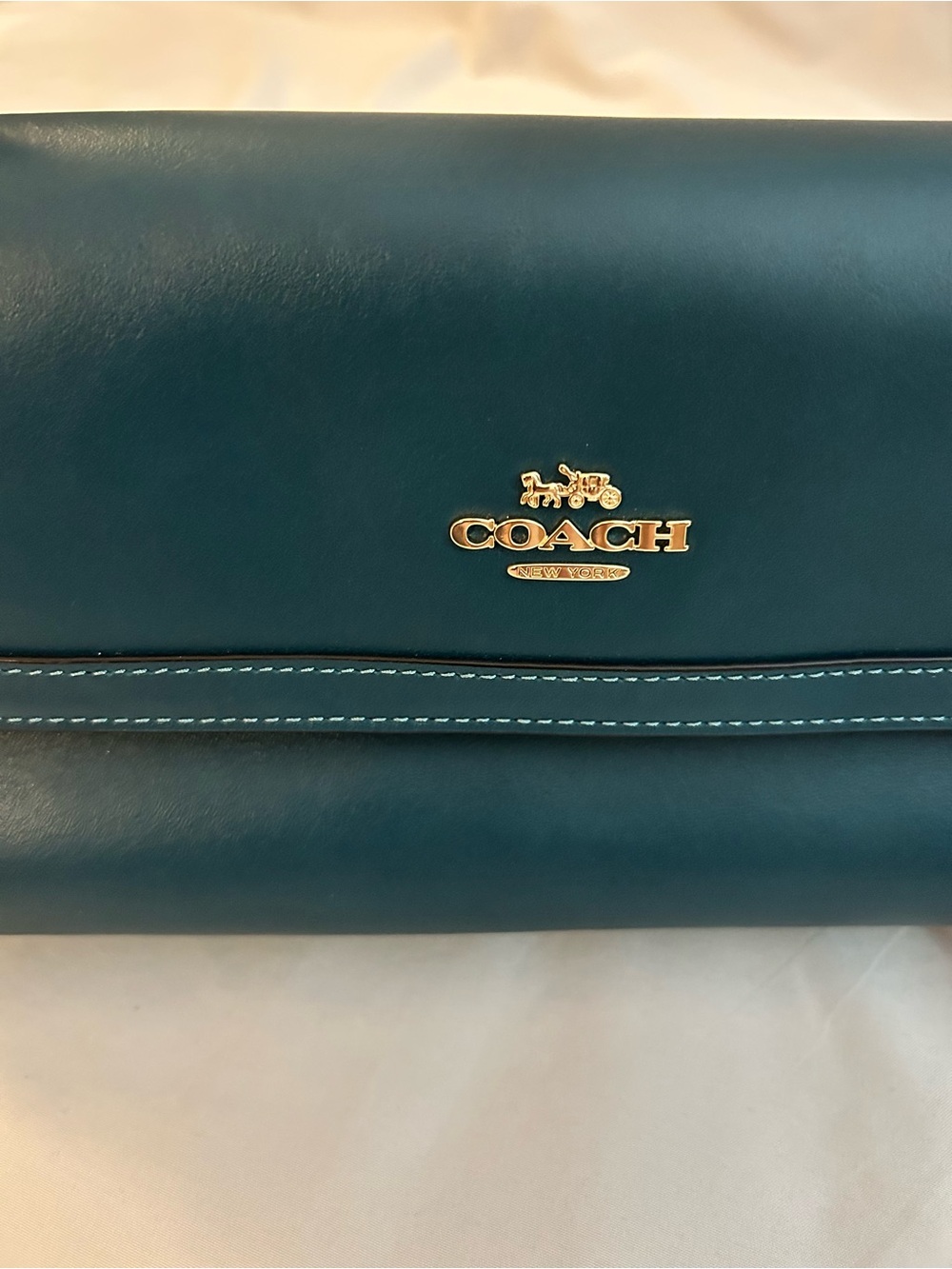 Coach Etta Small Flap in Teal - Picture 5 of 12